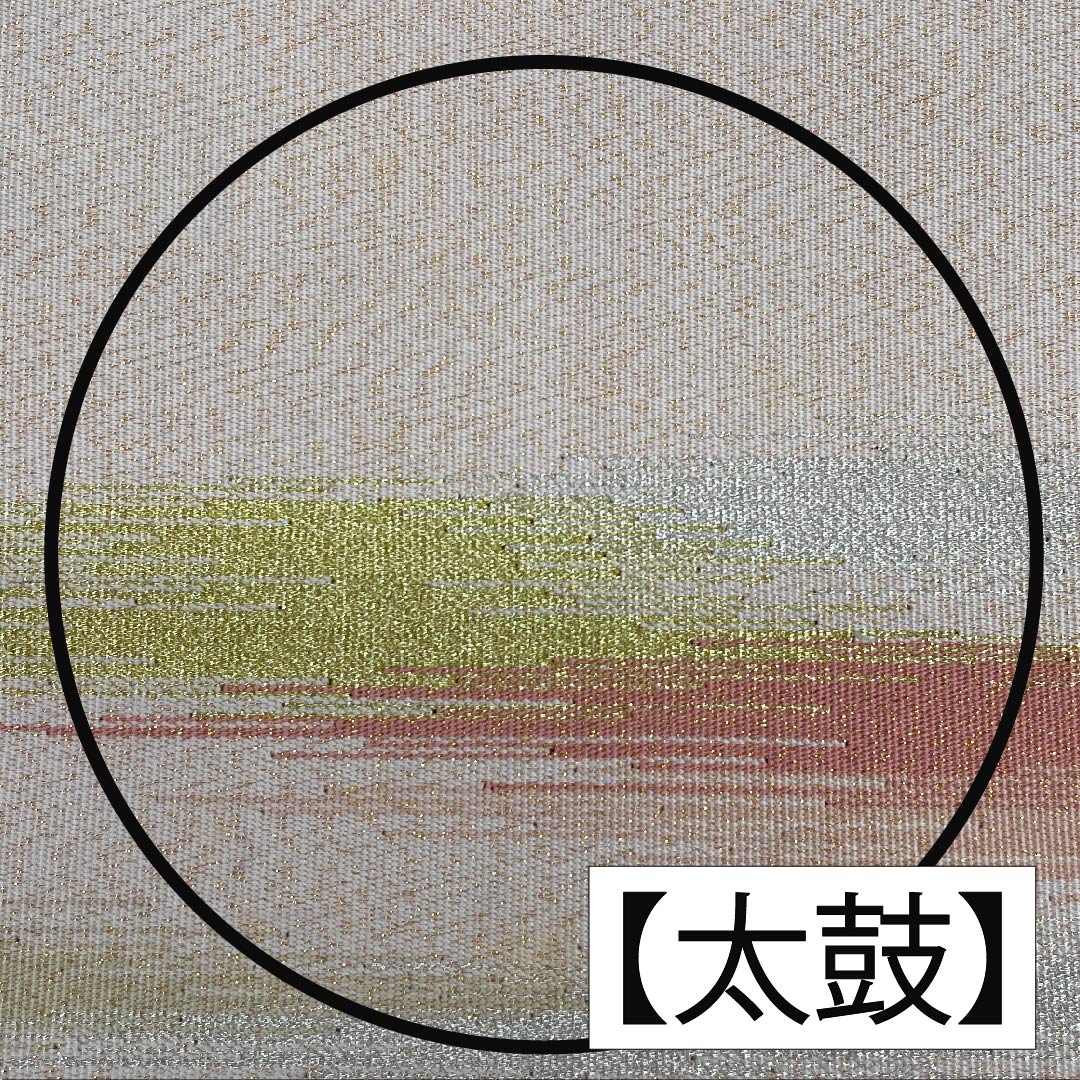 袋帯 正絹 薄肉色（うすにくいろ） 雲取り 帯丈366cm Bランク ポイント柄 フォーマル クリーム系 1123011744315