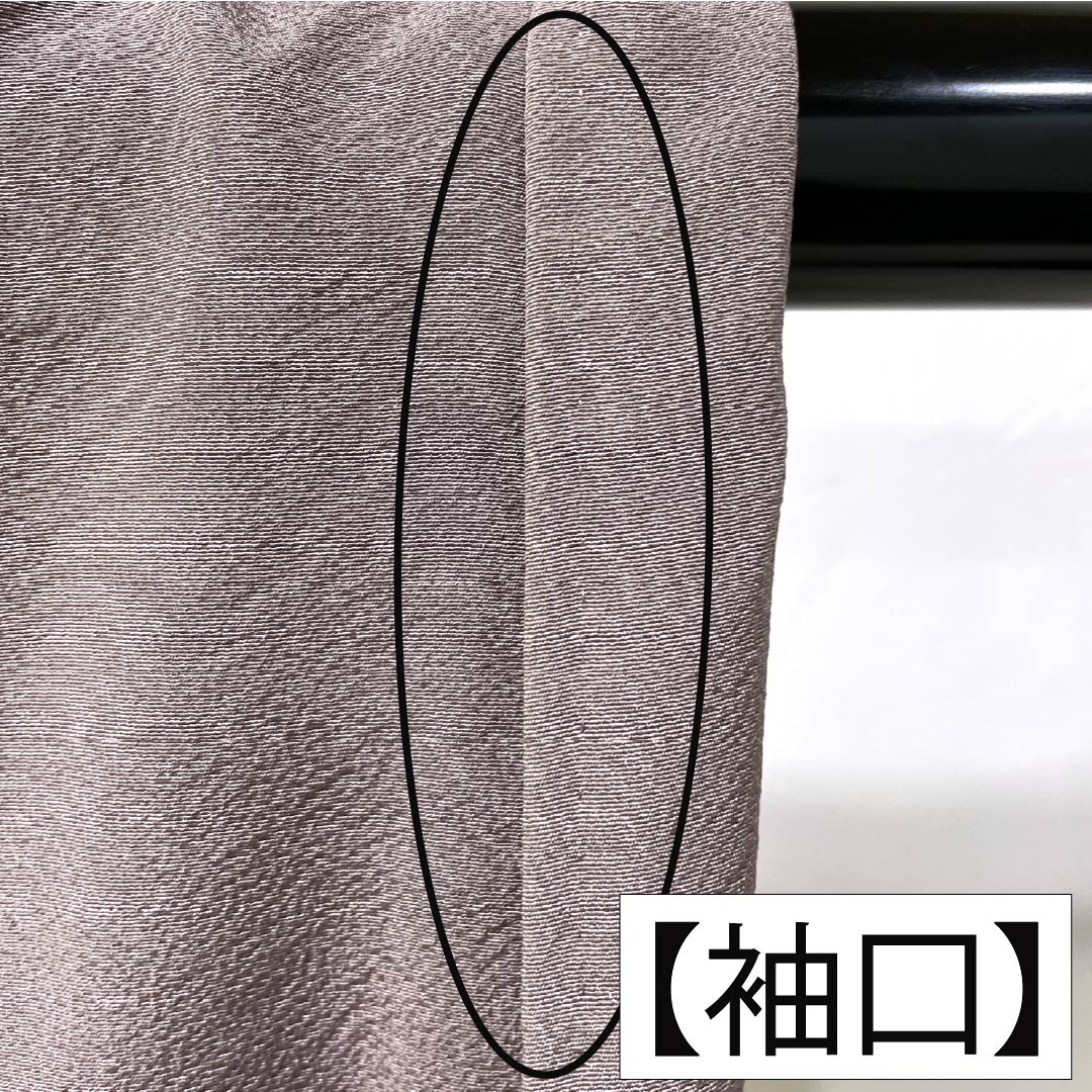 色無地 正絹 Aランク 身丈158cm 裄丈67cm 梅鼠色（うめねずいろ） 浜ちりめん 素無地 一つ紋 袷 紫系 1114002993320