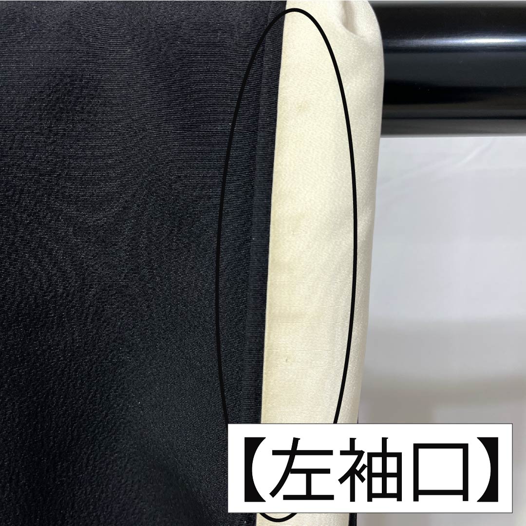 Black Tomesode (Tomesode) - Pure Silk, Grade A, Length 158.5cm, Sleeve Length 64cm, Lined, Gold-colored, Five Crests, Wisteria Design, Bundled Noshi, Five Crests, Black, Item Number 1111002043310