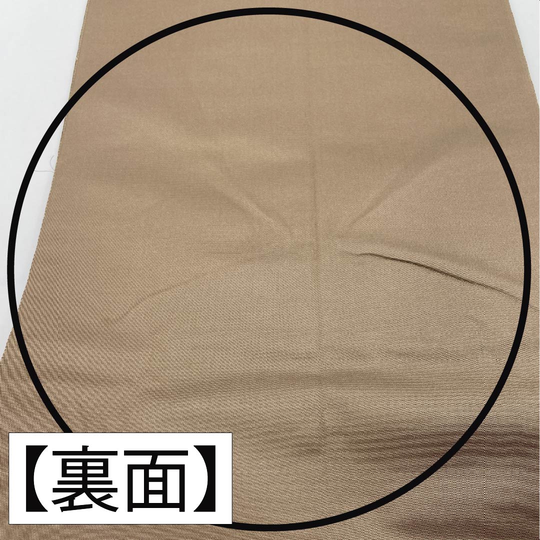 リサイクル着物】袋帯 正絹 古晒色（ふるざれいろ） 紹巴織 抽象花 帯