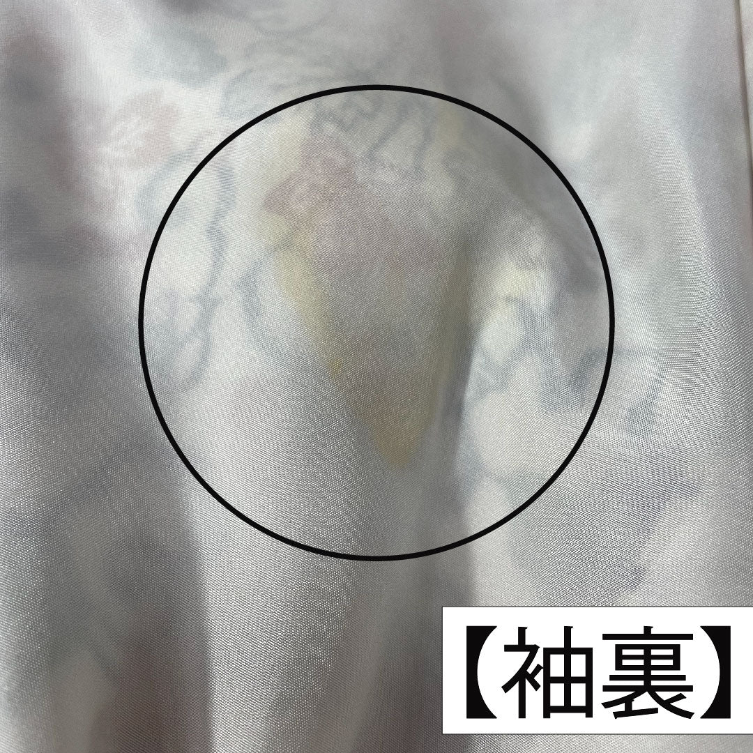 Komon, pure silk, length 160.5cm, sleeve length 64.5cm, lined, stencil dyeing, floral pattern, A rank, white, 1115004313411