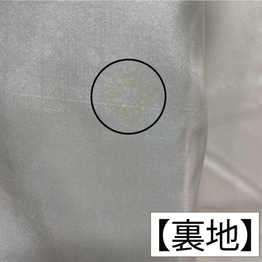 色無地 正絹 身丈155cm 裄丈62cm 綸子 一つ紋 大割抱き茗荷 袷 Aランク 緑系 1114001853319