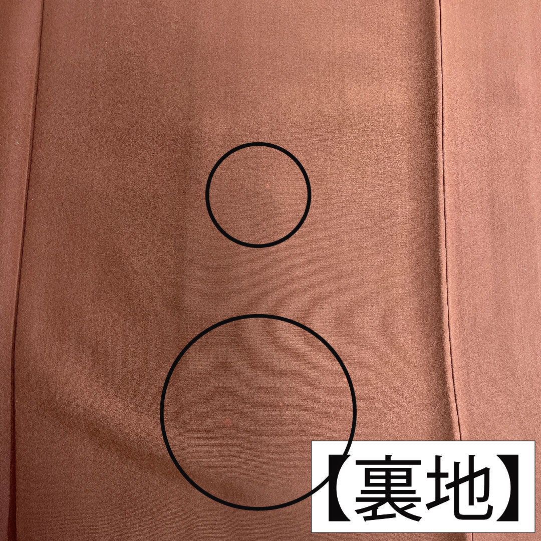 訪問着 正絹 袷 身丈163.5cm 裄丈68cm 栗色（くりいろ） 辻ヶ花 一つ紋 中陰剣片喰 Aランク 茶系 1112004913414