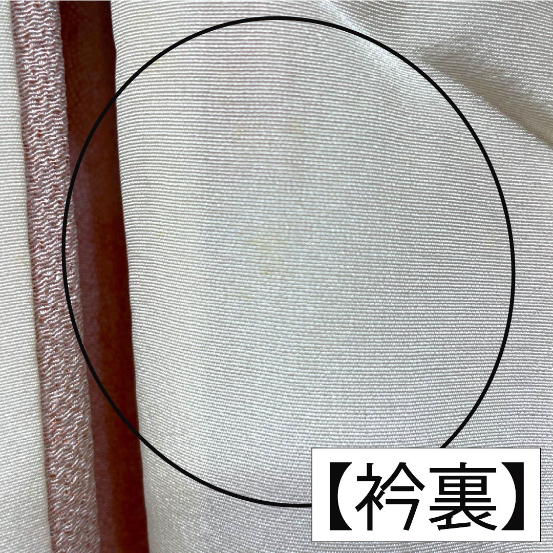 小紋 正絹 Aランク 身丈157.5cm 裄丈63cm 単衣 緋褪色（ひさめいろ） 江戸小紋 鮫柄 五三桐 縫い紋 橙系 1115007223326