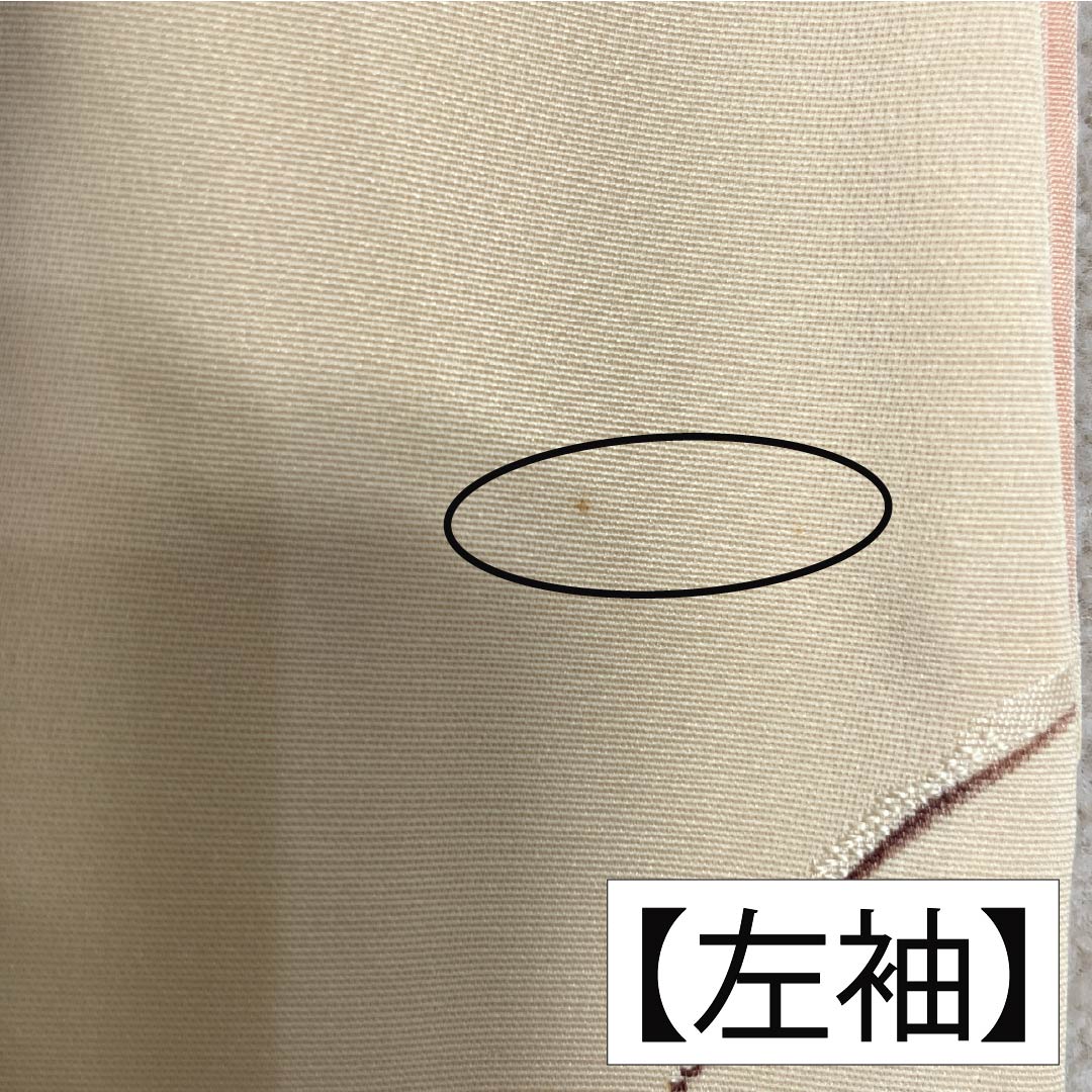 小紋 正絹 身丈160.5cm 裄丈64.5cm 袷 麴色（こうじいろ） 地紋起こし 洋花 Aランク クリーム系 1115006153415