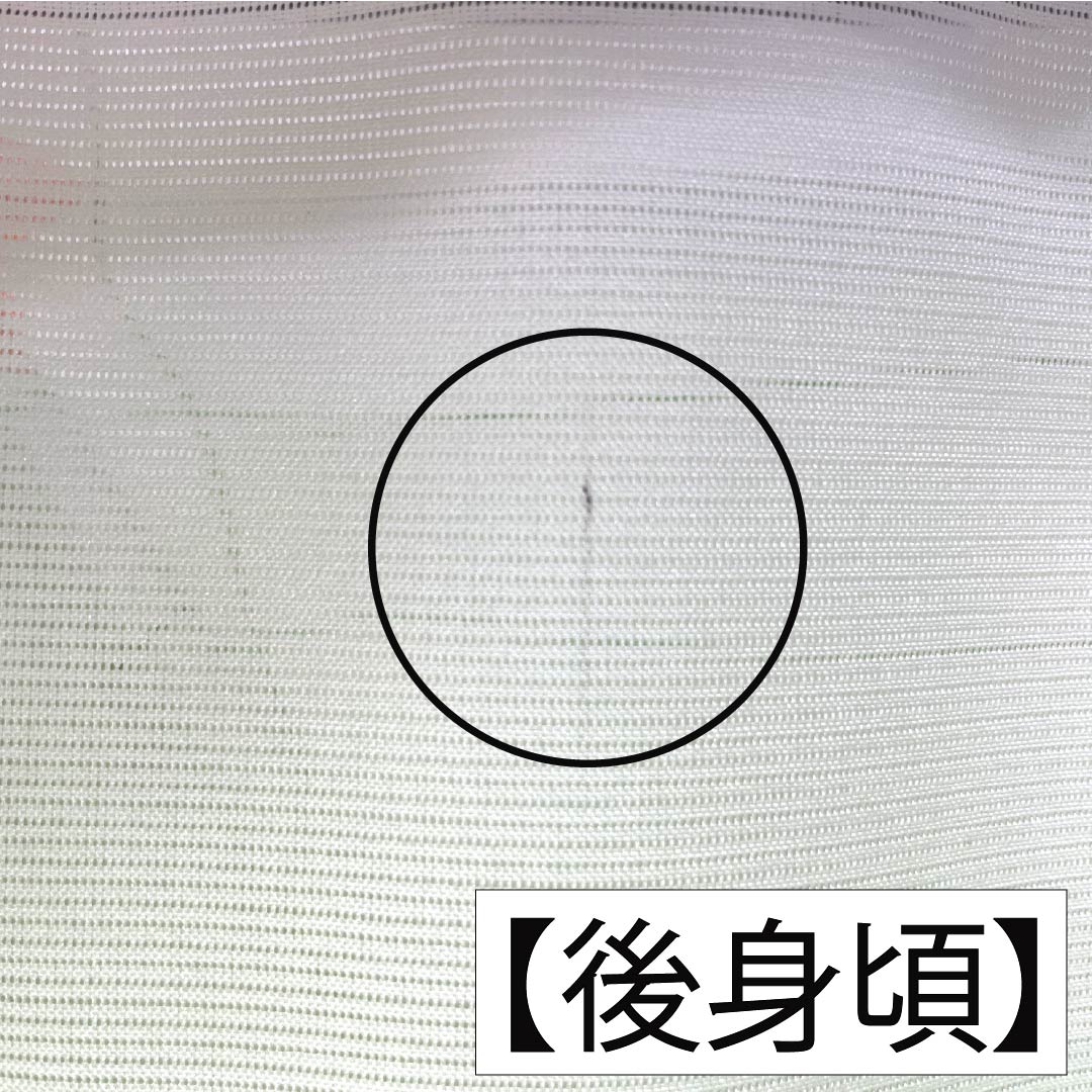 夏物 ポリエステル 小紋 Aランク 身丈158cm 裄丈62cm 黄緑色 竹垣 花柄 洗える着物 絽 緑系 1132005413319