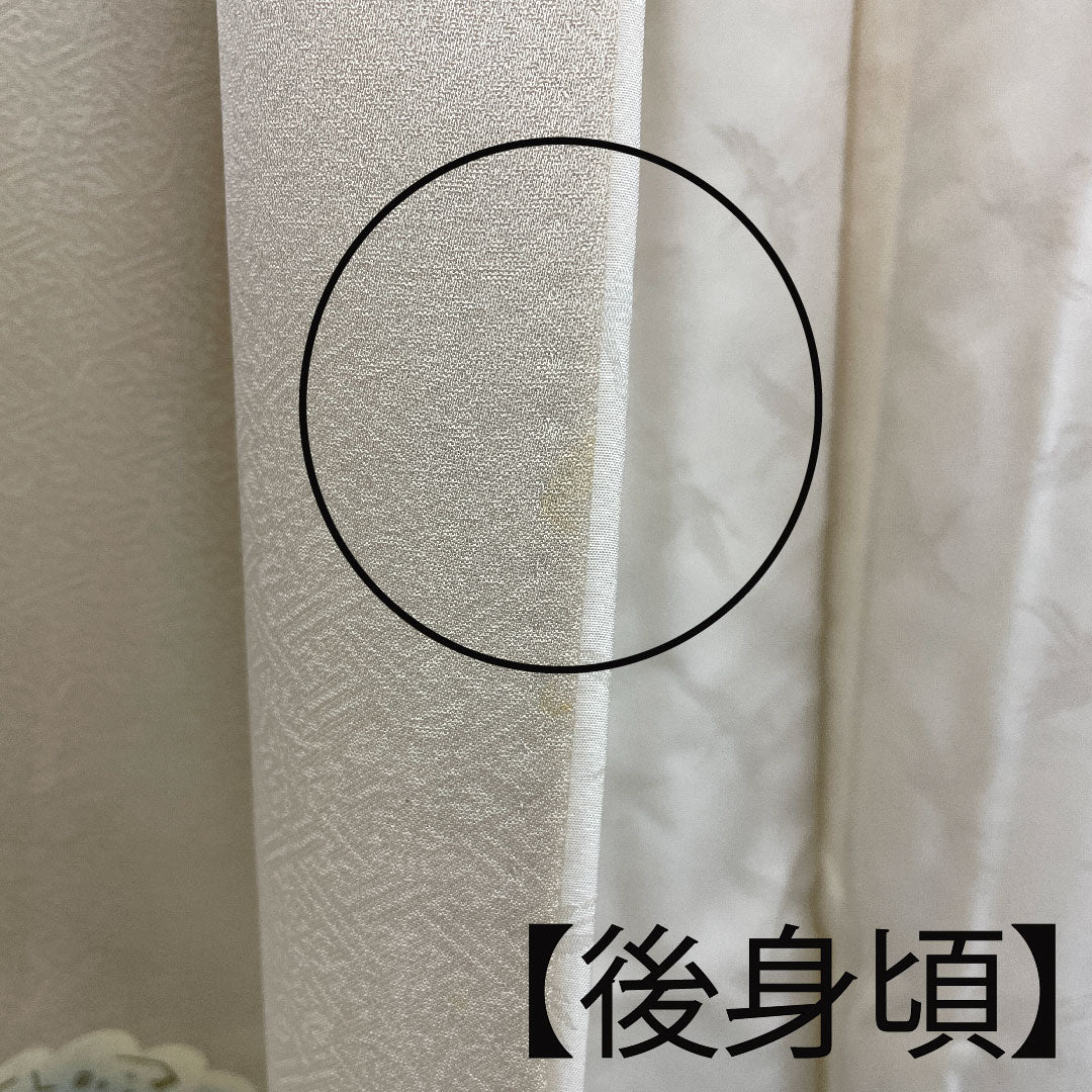 色留袖 身丈157cm 裄丈64cm 袷 東京友禅 正絹 Bランク 三つ紋 クリーム系 1111000284315