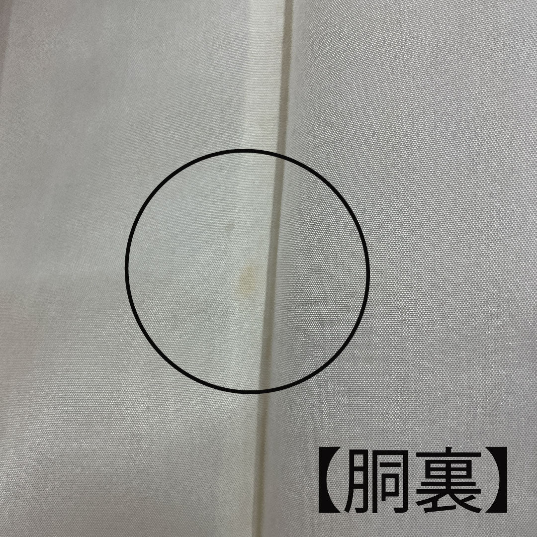 色無地 梅 木瓜  身丈162.5cm 裄丈63.5cm 袷  正絹 Aランク 黄系 1114000393423