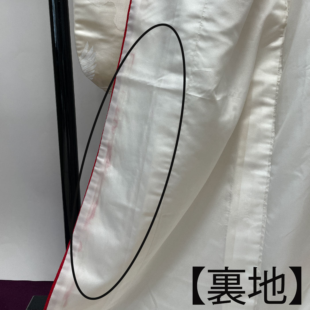 白無垢 身丈191cm  唐織 春爛百花紋 正絹 Bランク 袷 白系 1110000544911