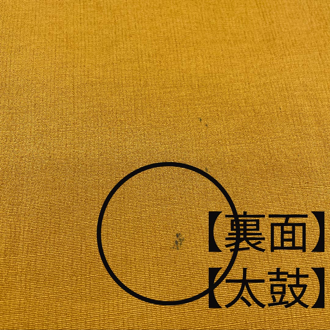 名古屋帯 晒柿色 古典柄 花柄 帯丈350cm 正絹 Bランク ポイント柄 カジュアル 黄系 1124004564323  名古屋仕立て