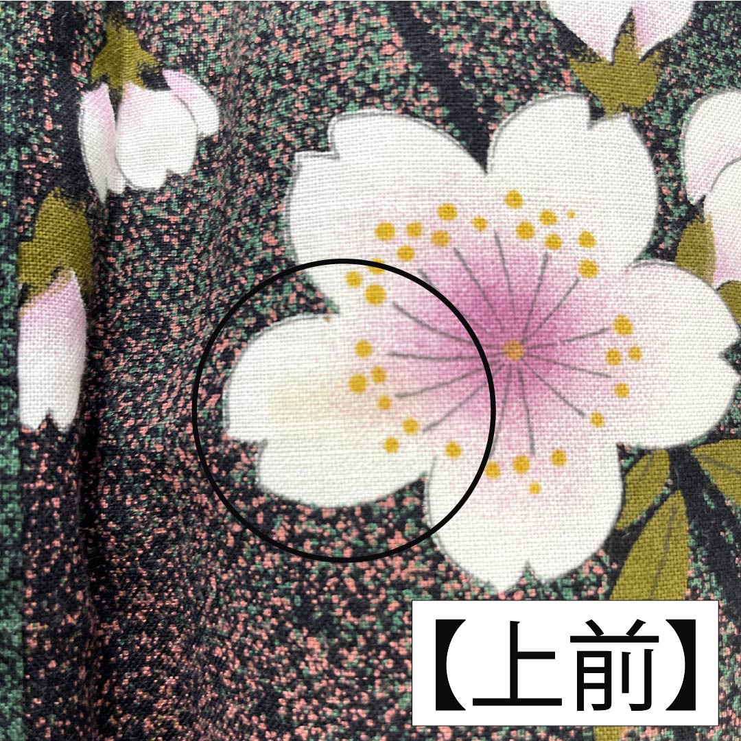 浴衣 木綿 身丈162cm 裄丈68cm Bランク 単衣 グラデーション系 萌葱色（もえぎいろ） 長春色（ちょうしゅんいろ） 桜 1118005984499