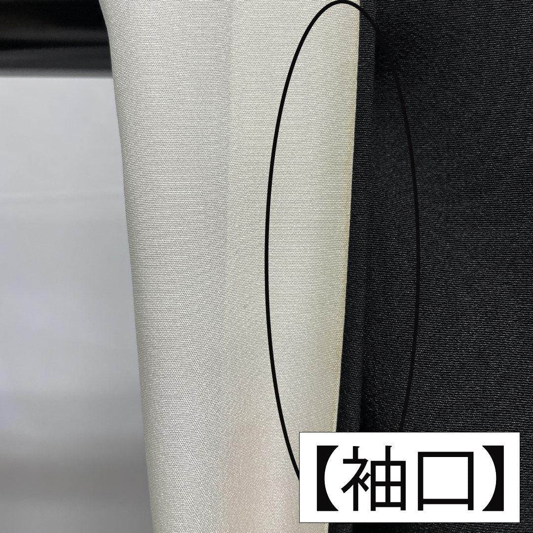 Black formal kimono, pure silk, length 155cm, sleeve length 63.5cm, lined, artist work, Kyoto Yuzen, flower cart, five crests, ivy, B rank, black, 1111001454310