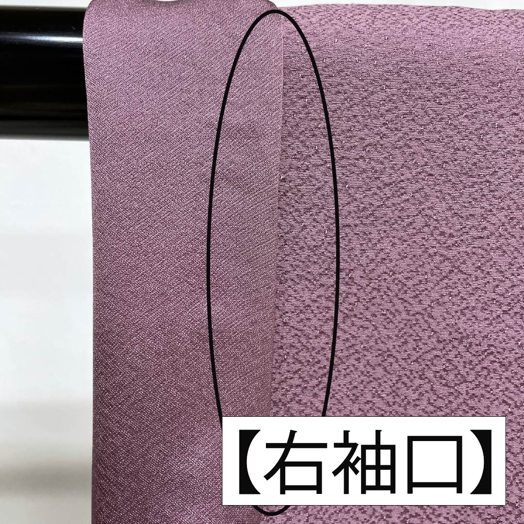 訪問着 正絹 Aランク 袷 身丈155.5cm 裄丈60cm 京藤色（きょうふじいろ） 無地付下げ 汕頭刺繡 雪輪 揚羽蝶 縫い紋 紫系 1112007033320