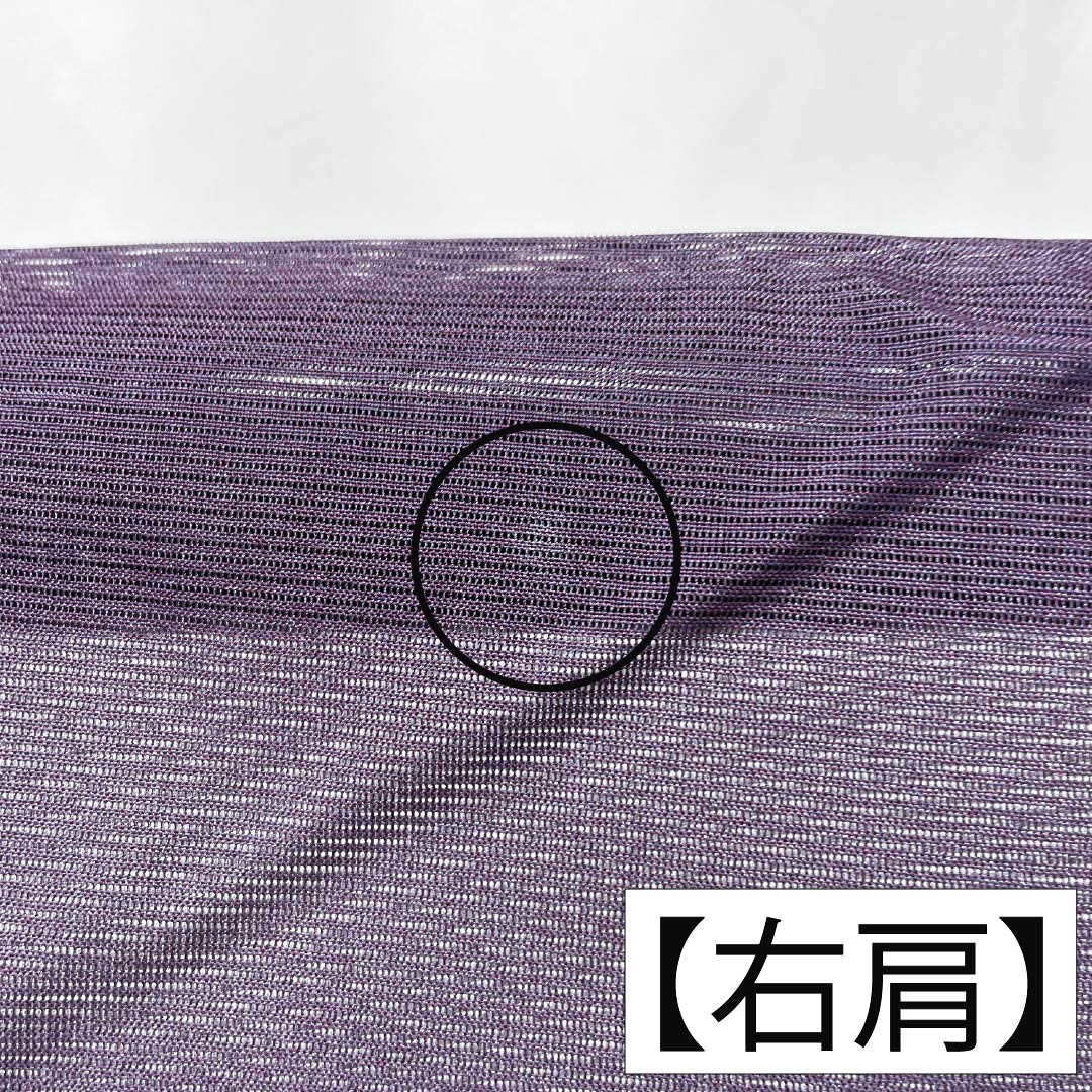 夏物 ポリエステル 色無地 Aランク 身丈158cm 裄丈64.5cm 紫烏色（しうしょく） 洗える着物 素無地 絽 紫系 1132006903320