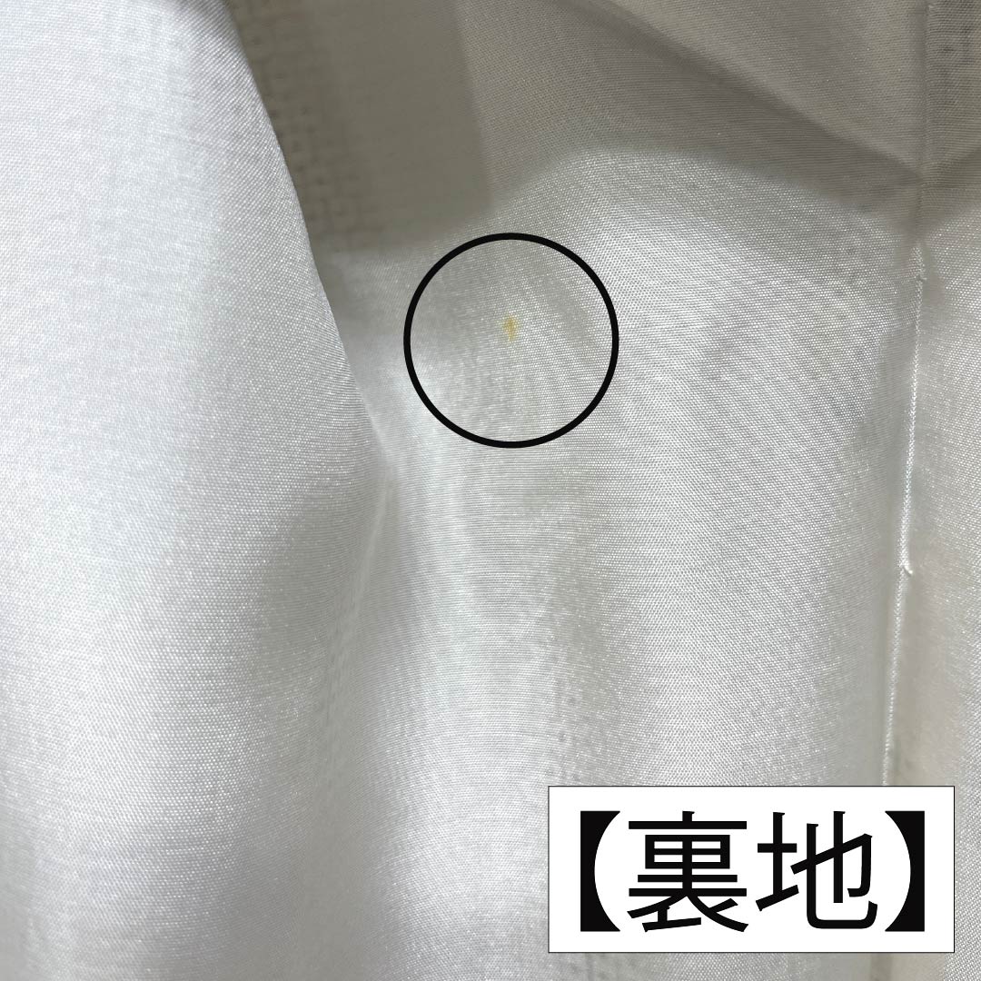 訪問着 正絹 Aランク 袷 身丈152cm 裄丈62cm 生成り色（きなりいろ） 白大島 100亀甲 縫い紋 丸に違い鷹の羽 古典柄 白系 1112006173211