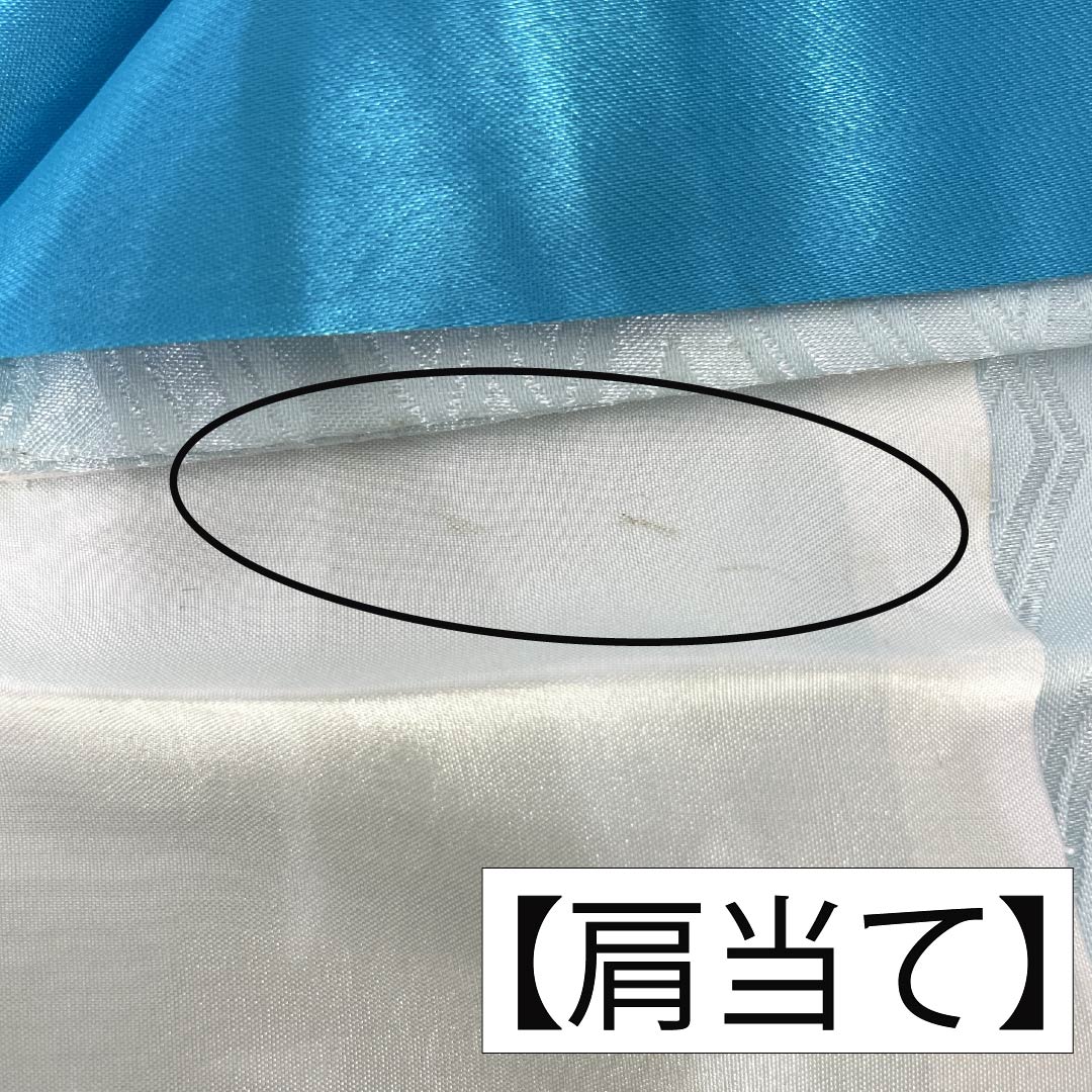 訪問着 ポリエステル Aランク 胴抜き 身丈156cm 裄丈64cm 薄水色（うすみずいろ） 半衿付き 踊り衣装 紗綾形 緑系 1112006383319