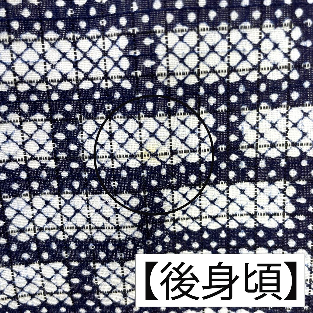 メンズ浴衣 木綿 Aランク 身丈144cm 裄丈68cm 白銅色（はくどういろ） 幾何学模様 居敷当て付き 単衣 グレー系 1138000993422