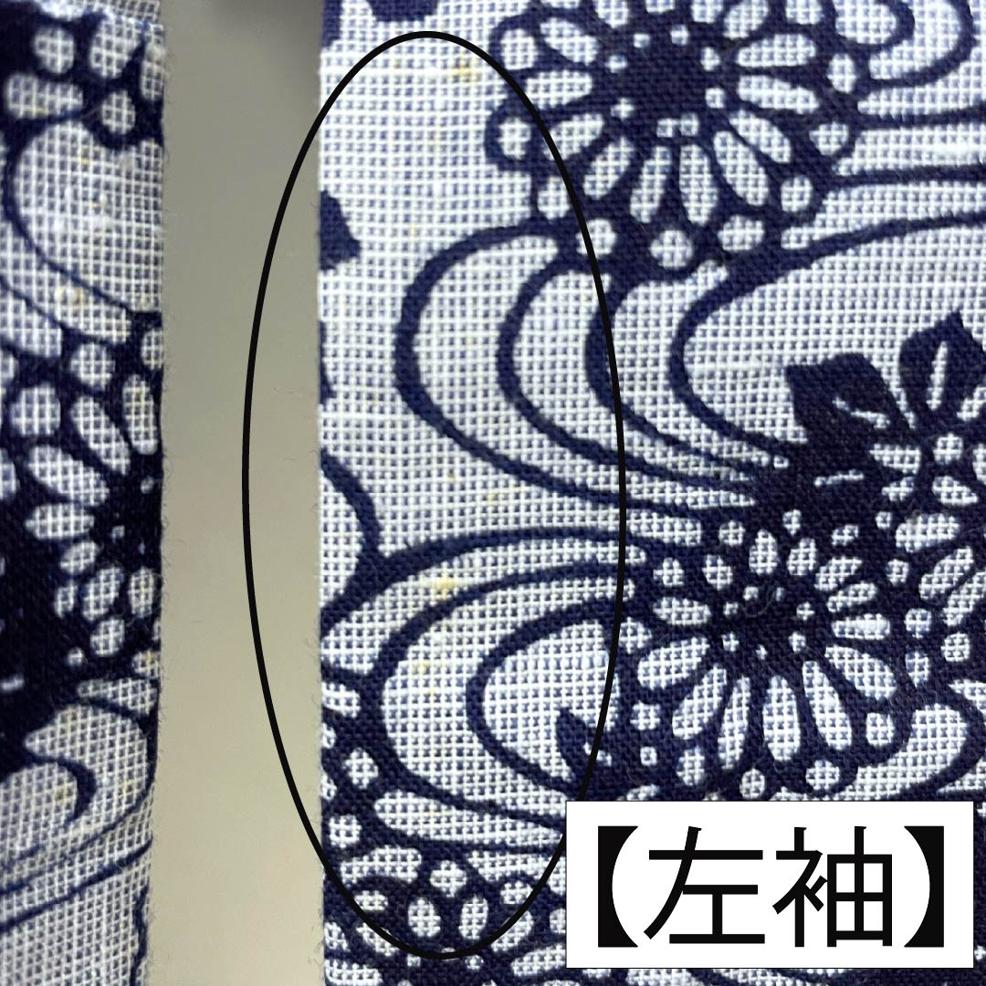 浴衣 木綿 身丈154cm 裄丈62cm Bランク 単衣 グレー系 水銀色（すいぎんいろ） 菊 流水 1118005914222