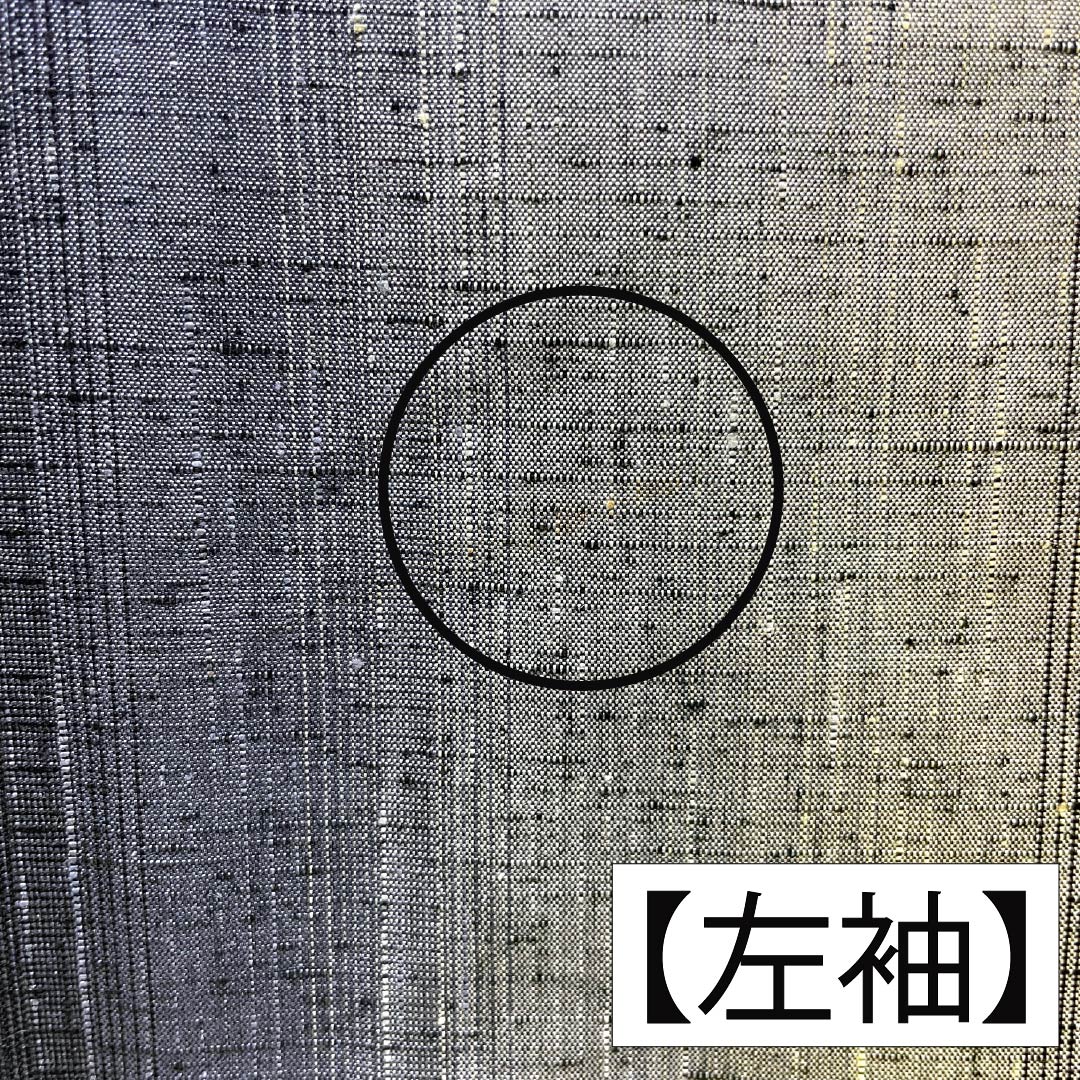 男物 正絹 Aランク 身丈cm 裄丈cm  縞 紬地 羽織紐付き グラデーション系 1119001103199