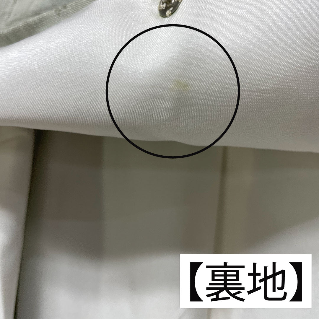 訪問着 正絹 袷 身丈164.5cm 裄丈66.5cm 紬地 作家物 墨描き 草花模様 Aランク 緑系 1112004053419