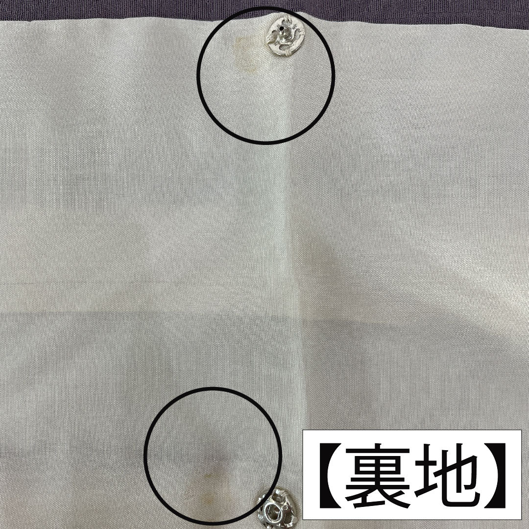 色無地 正絹 身丈155.5cm 裄丈63.5cm 鳩羽鼠色（はどばねずいろ） 一つ紋 違い鷹の羽 袷 Aランク 紫系 1114001753320