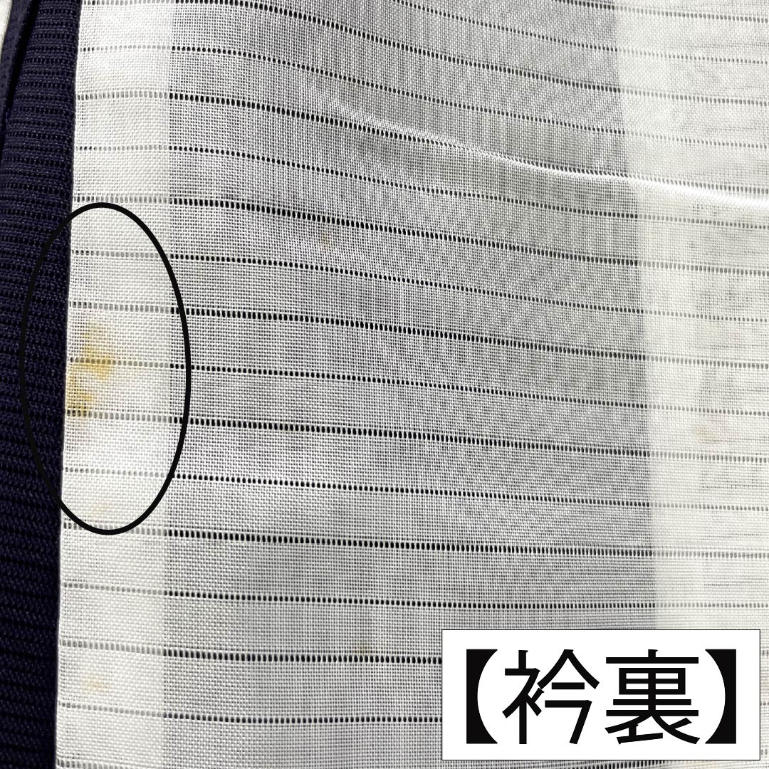 夏物 ポリエステル 色無地 Bランク 身丈152.5cm 裄丈62cm 褐色（かちいろ） 素無地 洗える着物 絽 紫系 1132005514220