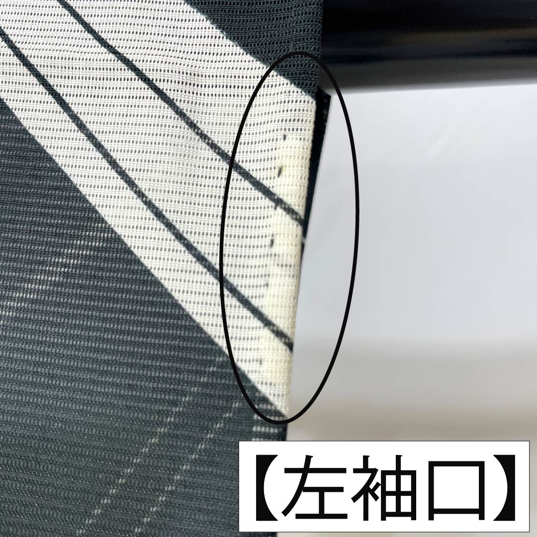 夏物 ポリエステル 小紋 Bランク 身丈159.5cm 裄丈65cm 花柄 洗える着物 絽 黒系 1132005144310