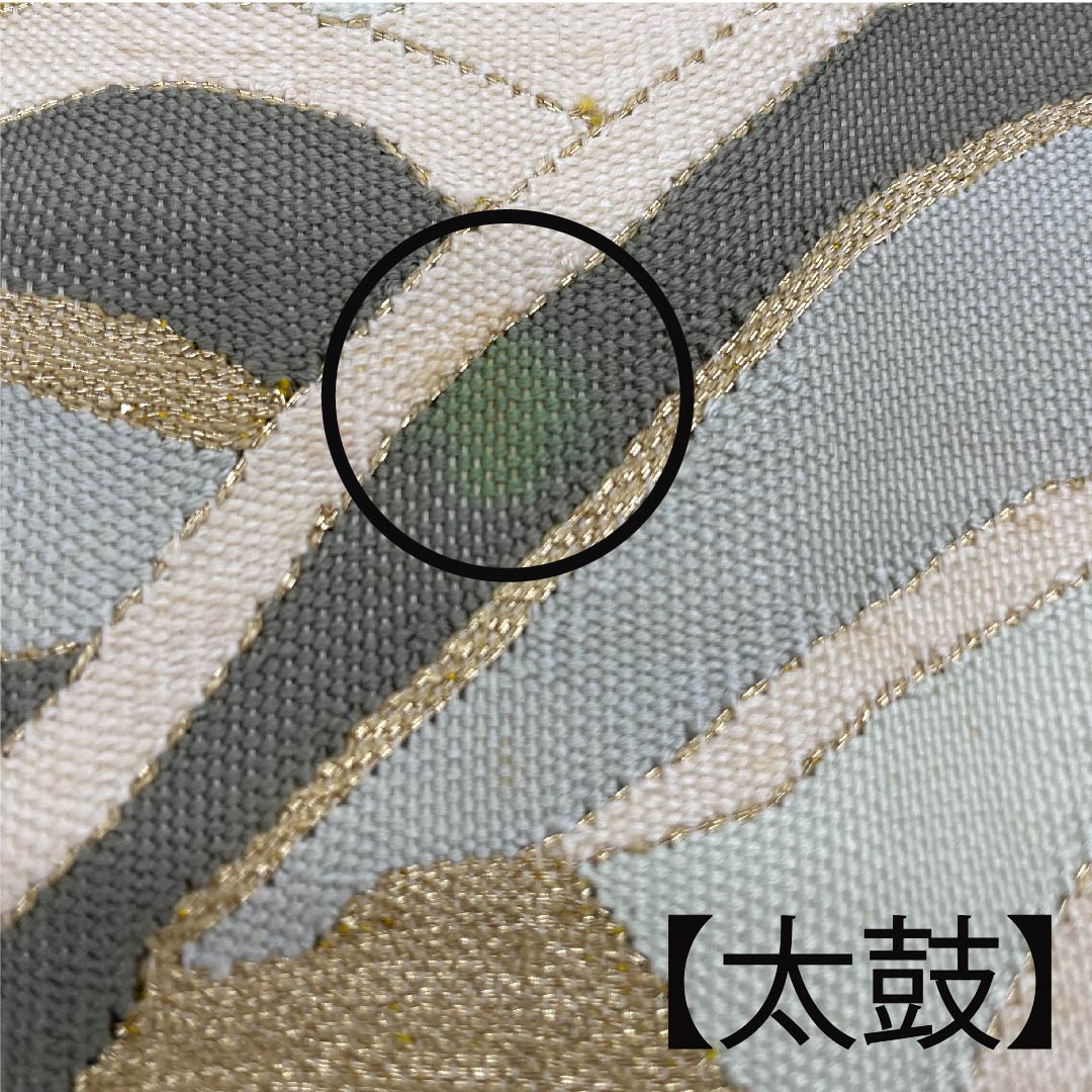 袋帯 燻色（ふすべいろ） 青海波 帯丈444cm 正絹 Bランク ポイント柄 フォーマル 茶系 1123008984314