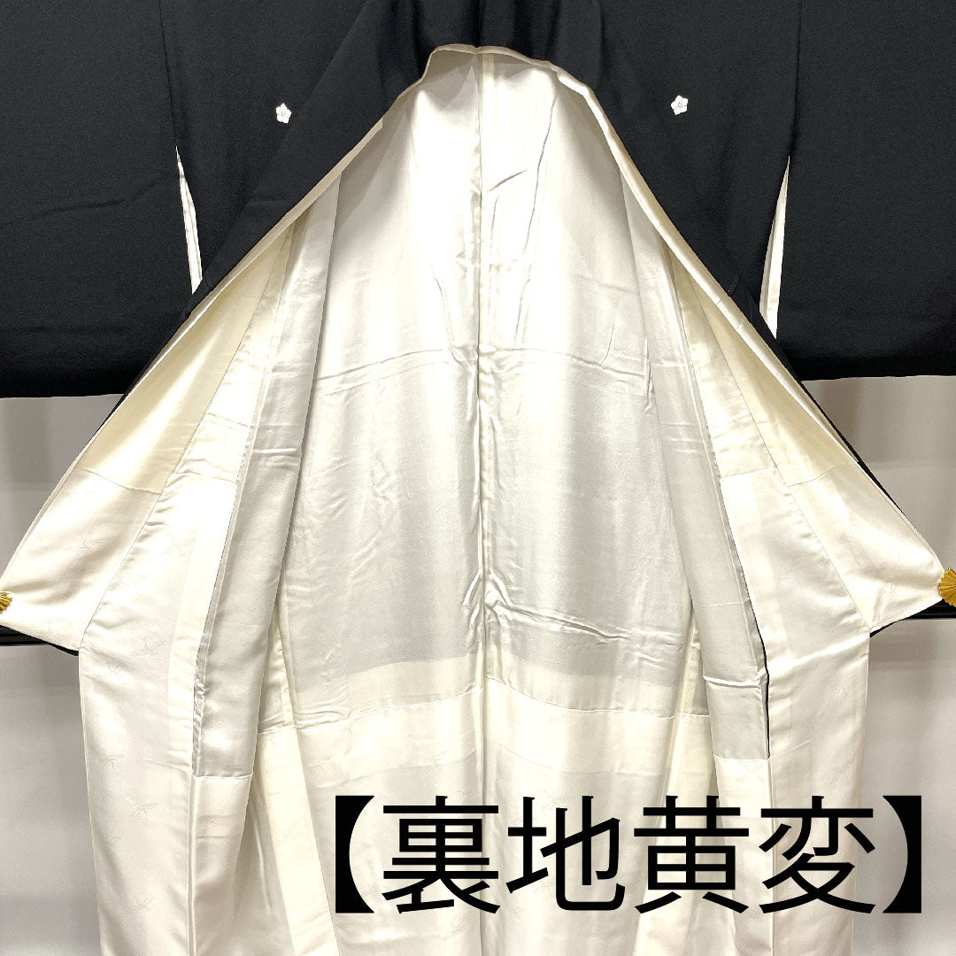 黒留袖 身丈152cm 裄丈63cm 袷 作家物 京友禅 石庭模様 桔梗 正絹 Aランク 五つ紋 黒系 1111000923210