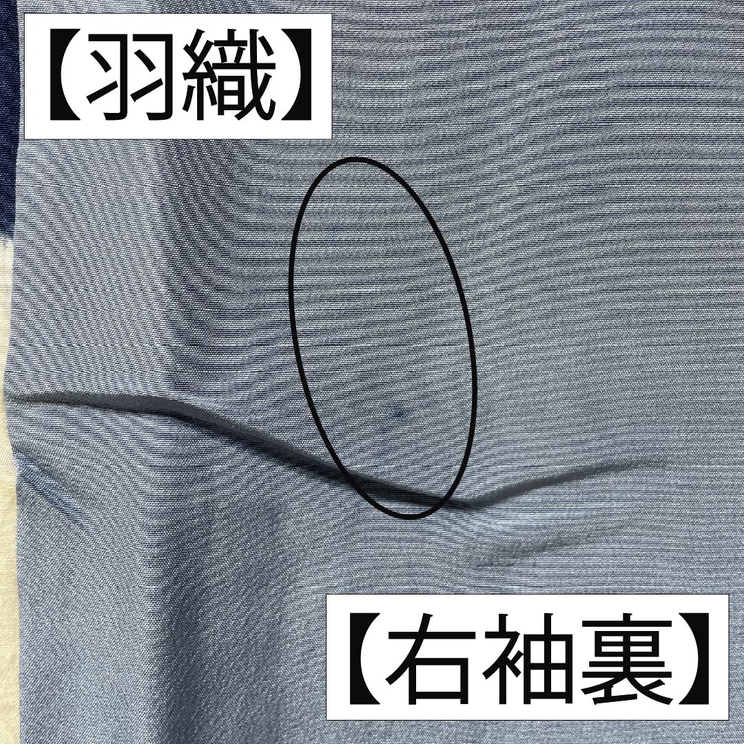 Men's silk S-rank kimono, length 145cm, sleeve length 72.5cm, Iced brown (ice-colored) Oshima Tsumugi 100 tortoiseshell pattern, lined, navy blue, with basting threads, product number 1119001442418