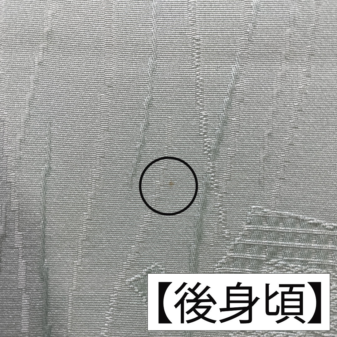 色無地 正絹 身丈154cm 裄丈62cm 薄水色（うすみずいろ） 綸子 袷 Aランク 緑系 1114002093219