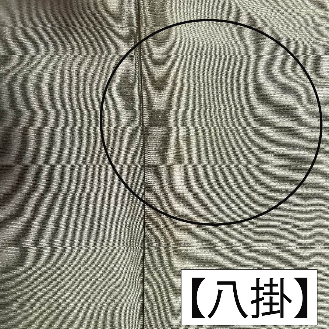 *Silk Houmongi, Rank A, fully lined. Height 156cm, YUKI 66cm. Iwaichairo (brownish green). Includes an attached collar. Scoop-woven tsumugi fabric. Artist-designed. Vegetable pattern. Green-toned. Item number 1112007803319.*