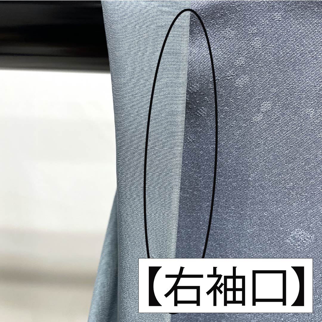 Homongi Silk B-Rank Awase (lined kimono) Length 164.5cm, Sleeve-to-sleeve 64cm Forget-me-not color. Tsukesage by Kosei Wada, Gold-embossed Yuzen, Flowing Water and Plants, Blue system. 1112007784417