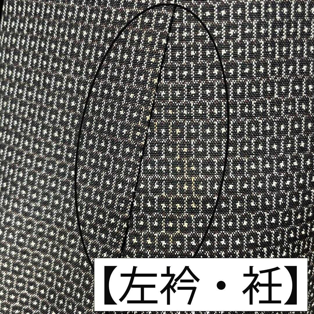 Men's Pure Silk A-Rank Oshima Tsumugi 100 Tortoise Shell Ensemble, Lined, Black, Length 145.5cm, Sleeve Length 68.5cm, Product Number: 1119001483410