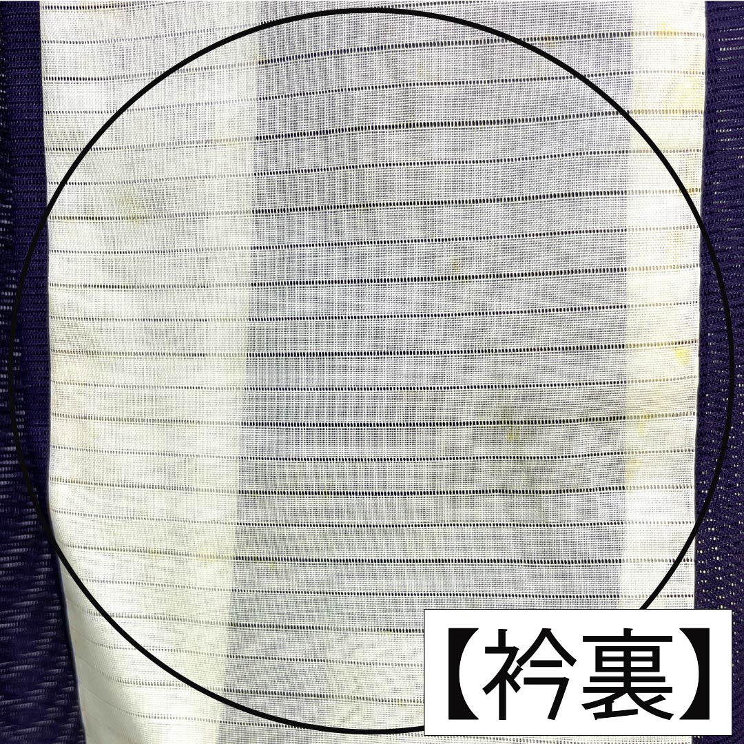夏物 ポリエステル 色無地 Bランク 身丈152.5cm 裄丈62cm 褐色（かちいろ） 素無地 洗える着物 絽 紫系 1132005514220