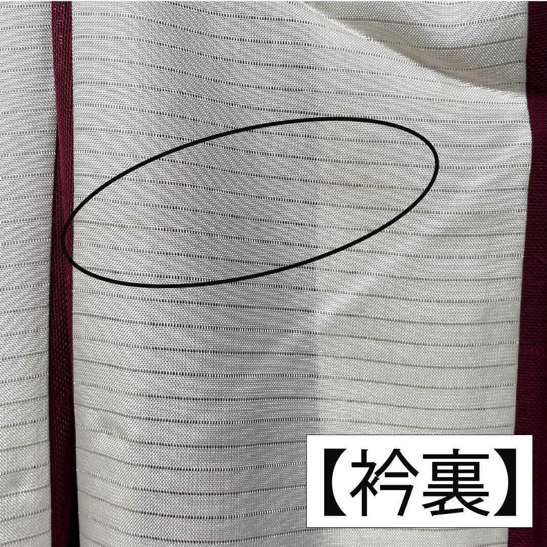 Summer pure silk tsumugi (pongee) kimono, length 159cm, sleeve length 64.5cm, crimson color, woven gauze pattern, checkered pattern, A rank, vermilion, 1132002763316