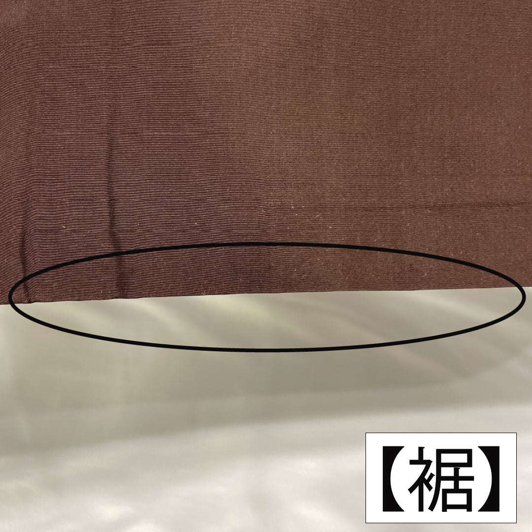 男物 正絹 Aランク 身丈144.5cm 裄丈67cm 大島紬 変り小絣 泥染  袷 茶系 1119001843414