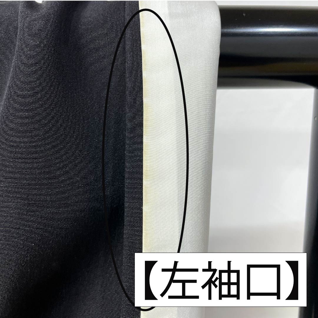 黒留袖 正絹 Aランク 身丈161.5cm 裄丈64cm 袷 五つ紋 揚羽蝶 刺繍 鳥 組紐 五つ紋 黒系 1111001813410