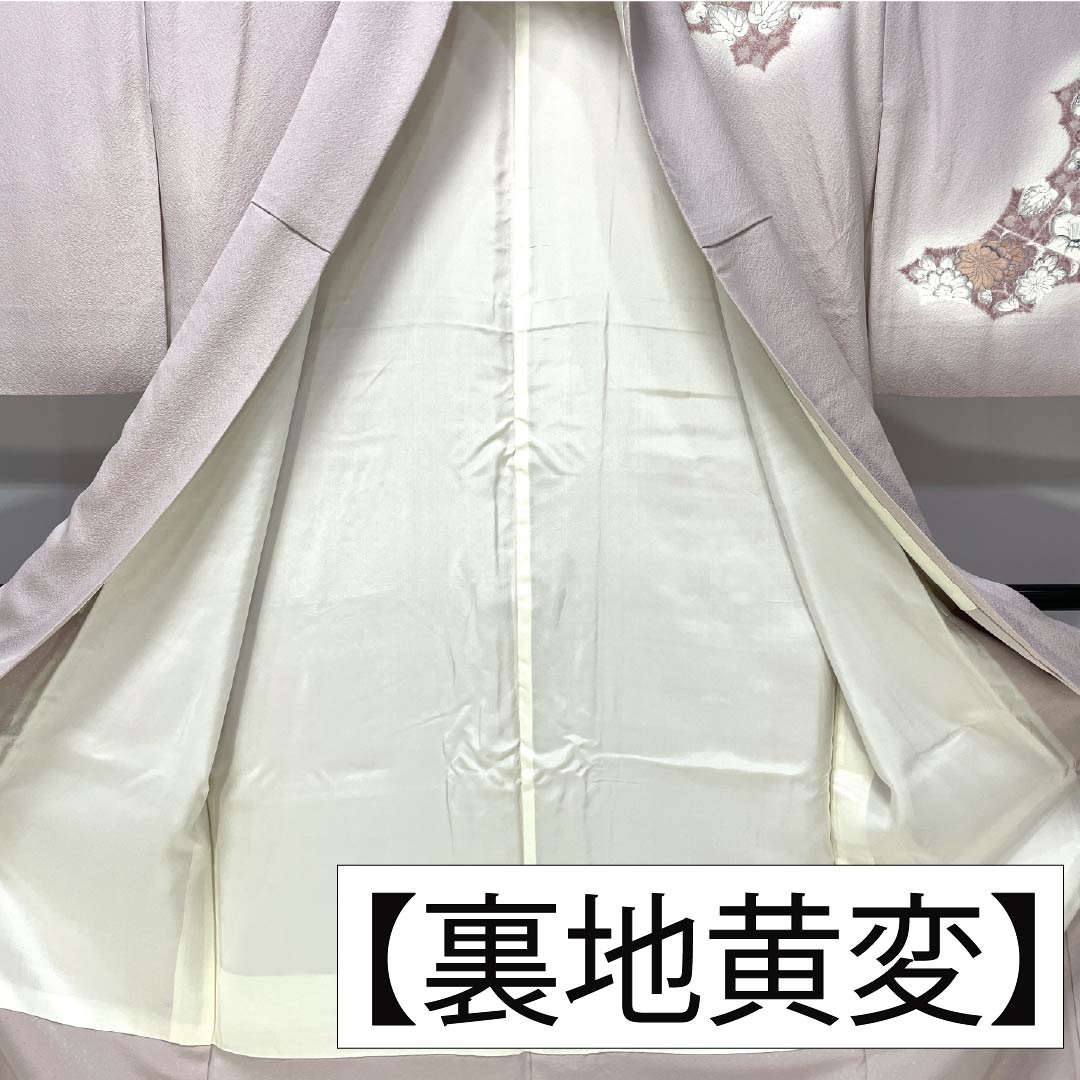 Visiting Kimono, Pure Silk, Grade A, Lined, Length 170.5cm, Sleeve Length 66cm, Cherry Blossom Color (Sakurairo), Tsujigahana Pattern, Pink, Product Number: 1112007163613