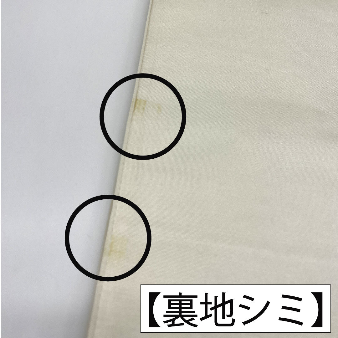 袋帯 正絹 Bランク 白銅色（はくどういろ） 西陣織 波涛鴛鴦 鶴 帯丈424cm 六通 フォーマル グレー系 1123016084322