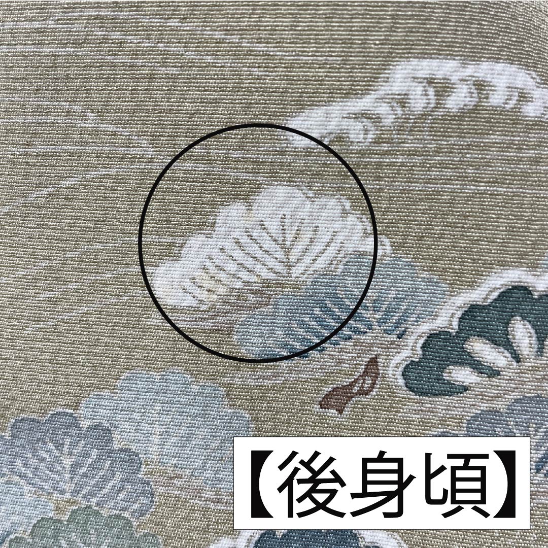 Visiting Kimono, Pure Silk, Grade A, Lined, Length 157.5cm, Sleeve Length 62.5cm, Rikyu White Brown (Rikyu Shirachairo), Kyoto Yuzen, Ivy, Single Crest, Artist's Work, Landscape Pattern, Green, Product Number: 1112007073319