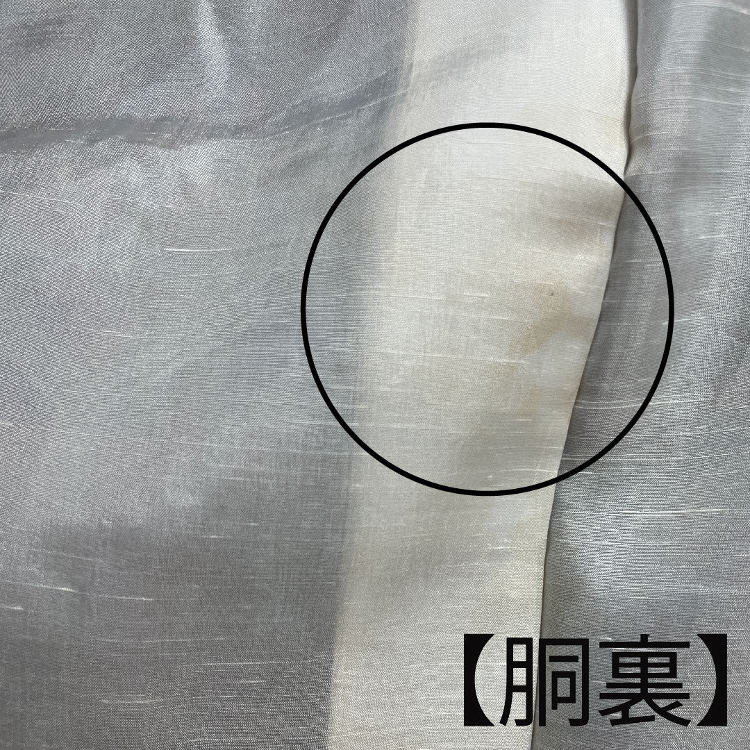 村山大島 身丈158cm 裄丈63.5cm 抽象模様 正絹 Aランク 袷 黒系 1116001983310