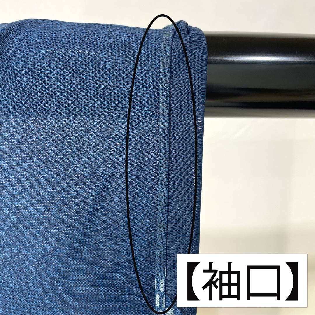 夏物 正絹 付下げ Aランク 身丈163.5cm 裄丈67.5cm 紺色（こんいろ） 型染 幾何学模様 健勝苑ガード 絽 紺系 1132005033418