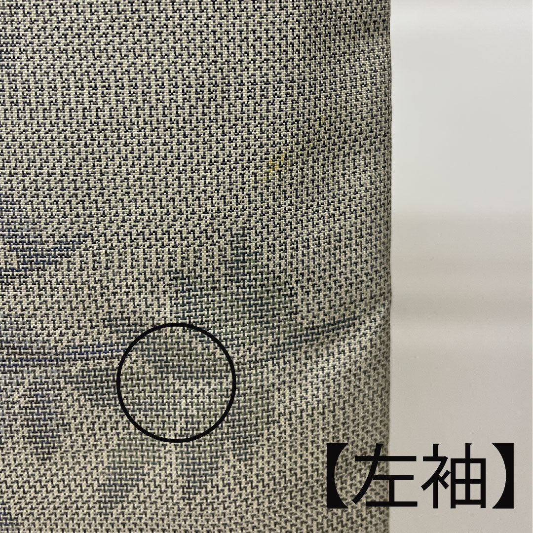 大島紬 身丈160cm 裄丈66cm 草花模様 正絹 Bランク 袷 グレー系 1116001484422