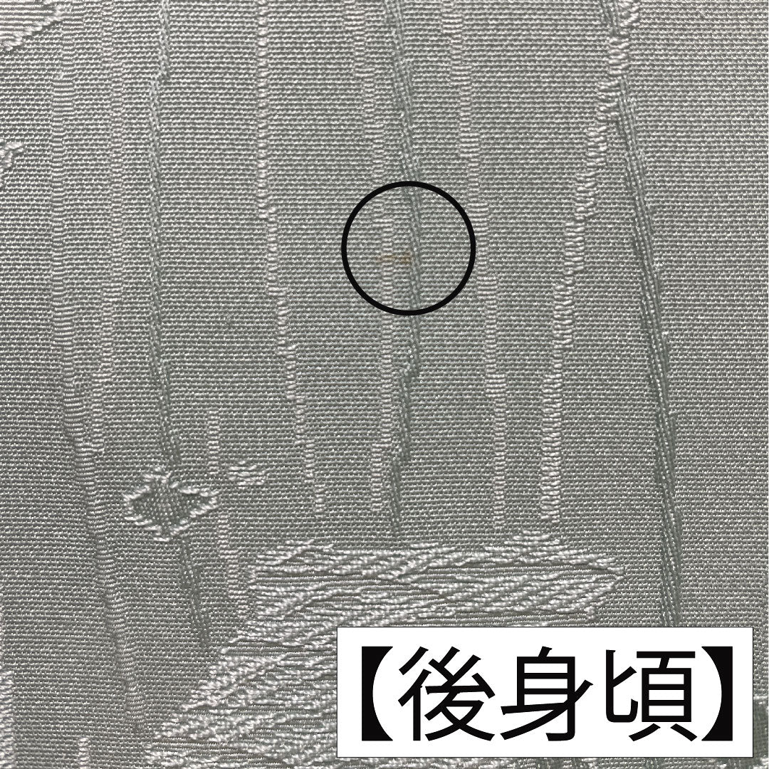 色無地 正絹 身丈154cm 裄丈62cm 薄水色（うすみずいろ） 綸子 袷 Aランク 緑系 1114002093219