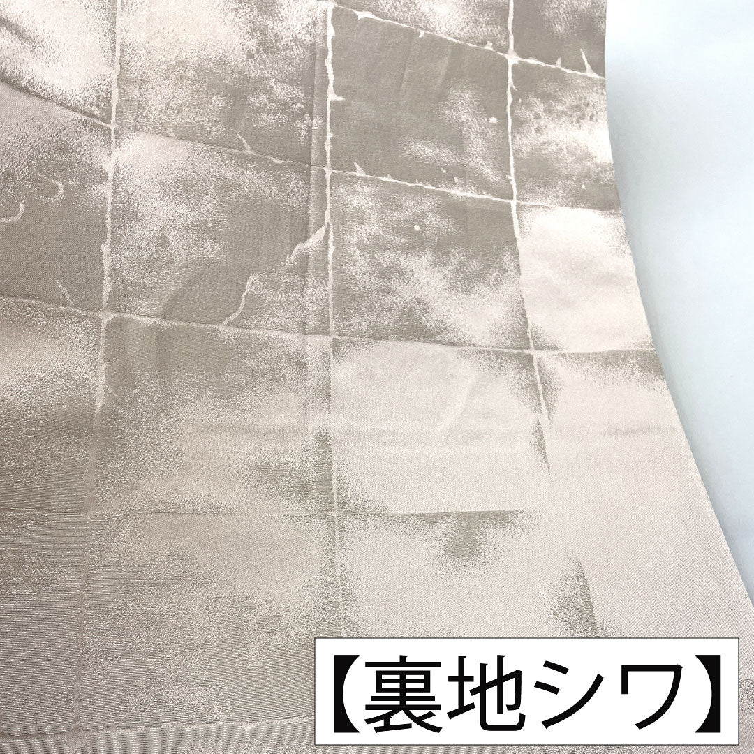 袋帯 ポリエステル Aランク 白茶色（しらちゃいろ） 梅 帯丈426cm 六通 フォーマル ピンク系 1123016053313