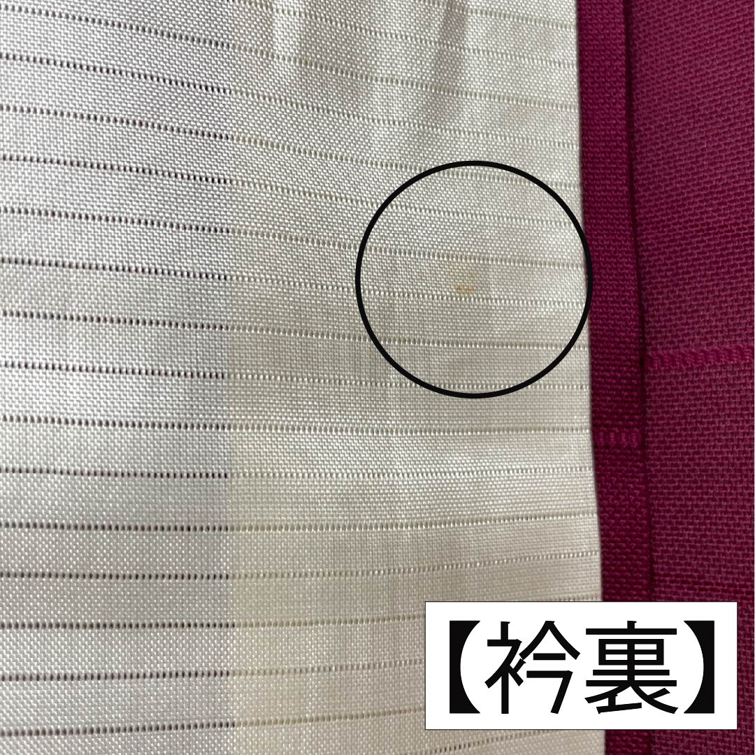 Summer pure silk tsumugi (pongee) kimono, length 159cm, sleeve length 64.5cm, crimson color, woven gauze pattern, checkered pattern, A rank, vermilion, 1132002763316
