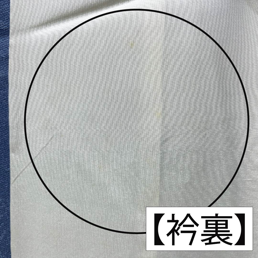 Homongi Silk B-Rank Awase (lined kimono) Length 164.5cm, Sleeve-to-sleeve 64cm Forget-me-not color. Tsukesage by Kosei Wada, Gold-embossed Yuzen, Flowing Water and Plants, Blue system. 1112007784417