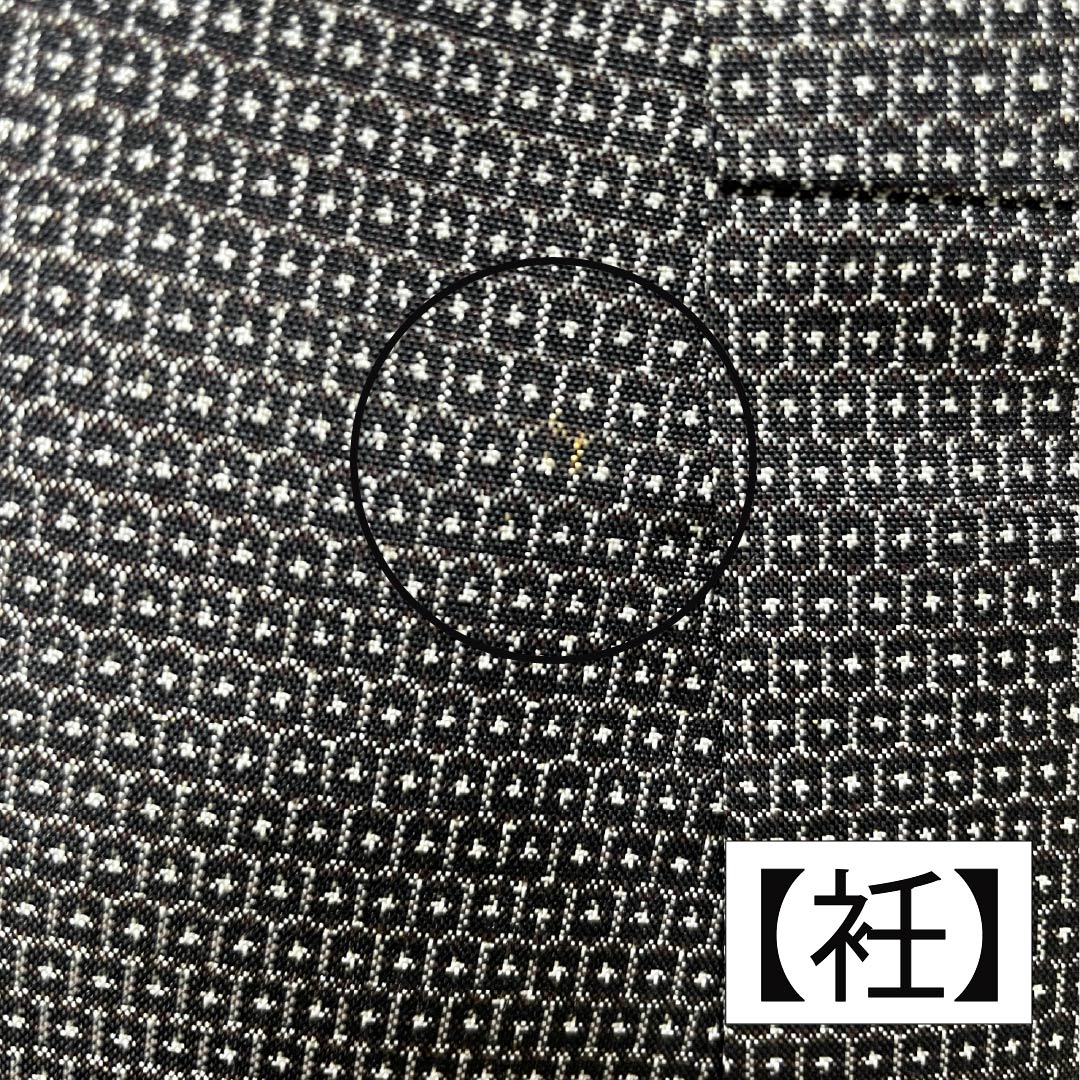 Men's Pure Silk A-Rank Oshima Tsumugi 100 Tortoise Shell Ensemble, Lined, Black, Length 145.5cm, Sleeve Length 68.5cm, Product Number: 1119001483410