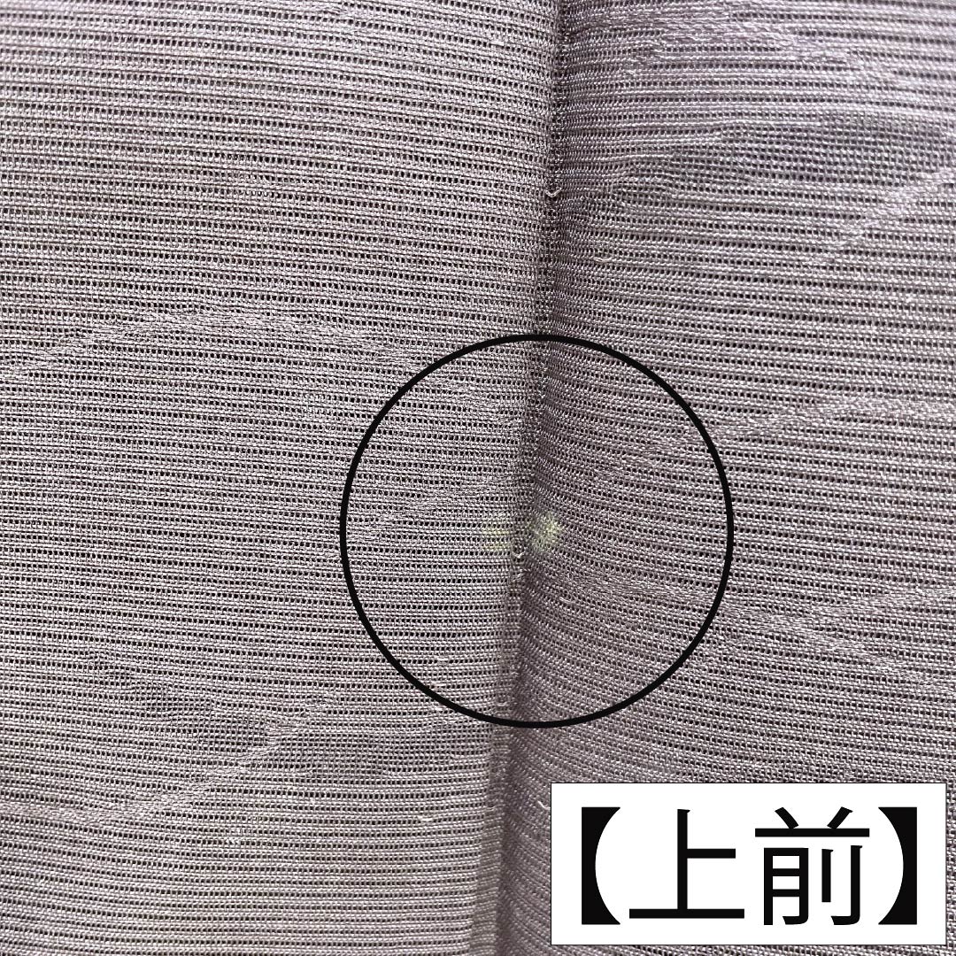 夏物 正絹 色無地 Bランク 身丈154cm 裄丈63cm 中滅紫色（なかのけしむらさきいろ） 露芝 絽 紫系 1132004464220